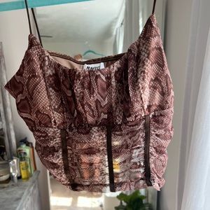 Princess Polly snake skin corset crop